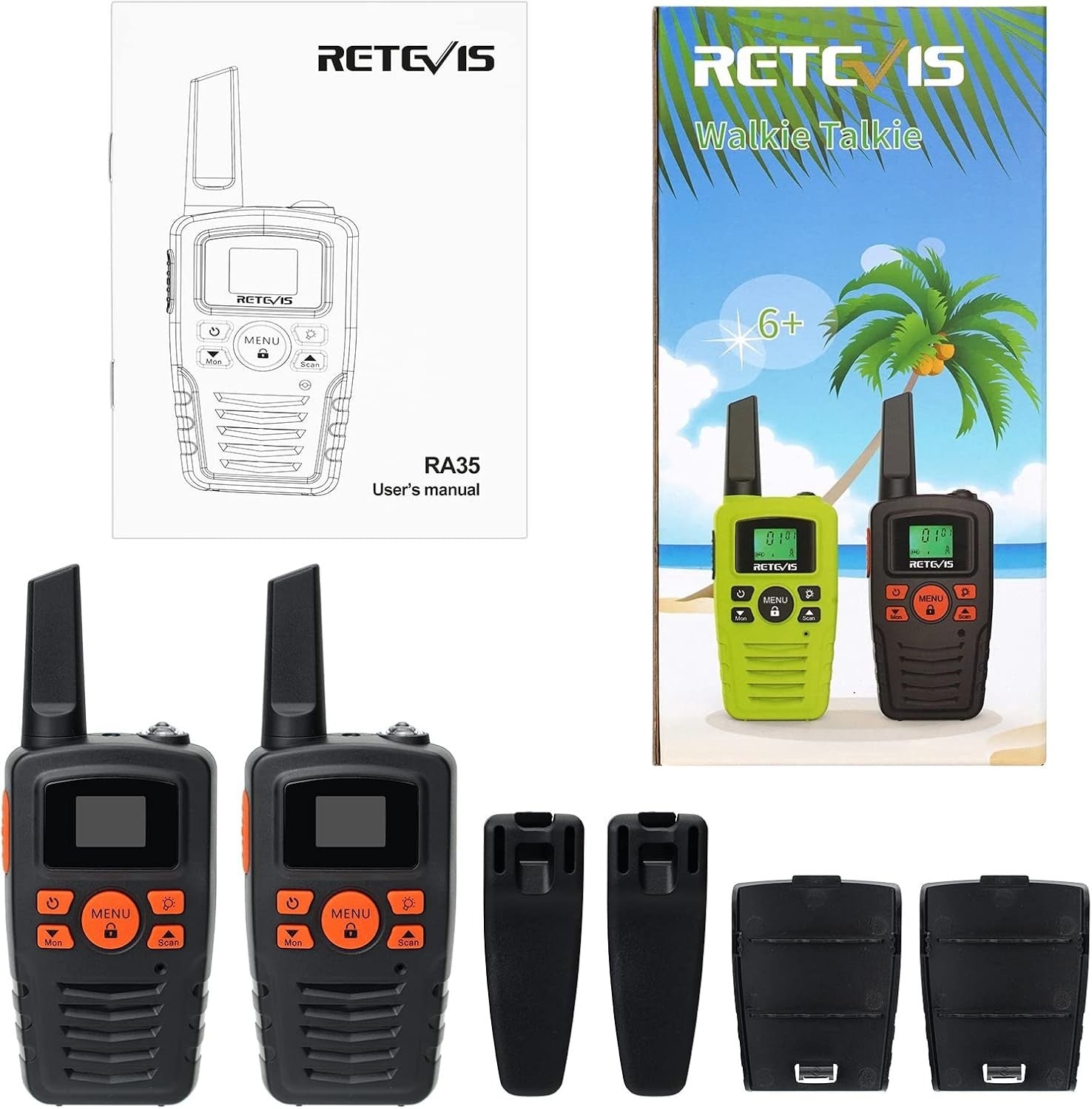 PMR446 Walkie Talkies 16 Channel Long Range VOX LED Torch Two Way Radio