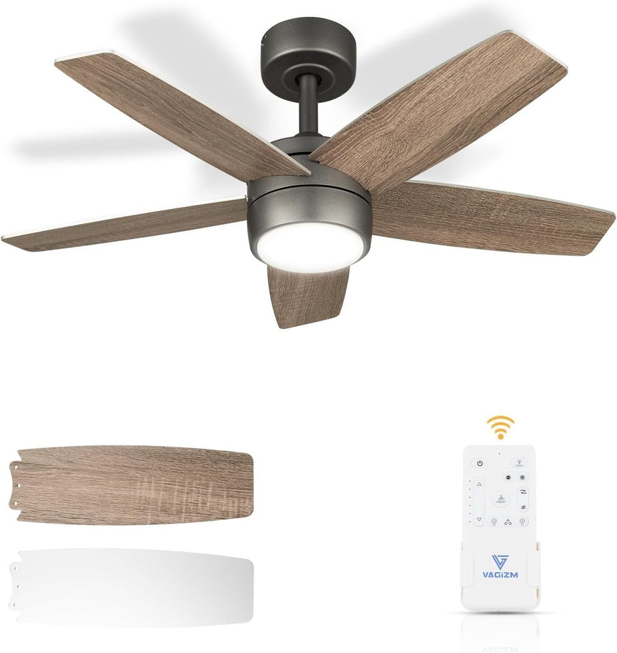 Vagizm 36" Ceiling Fan with Light, 6-Speed Quiet DC Motor, Bronze