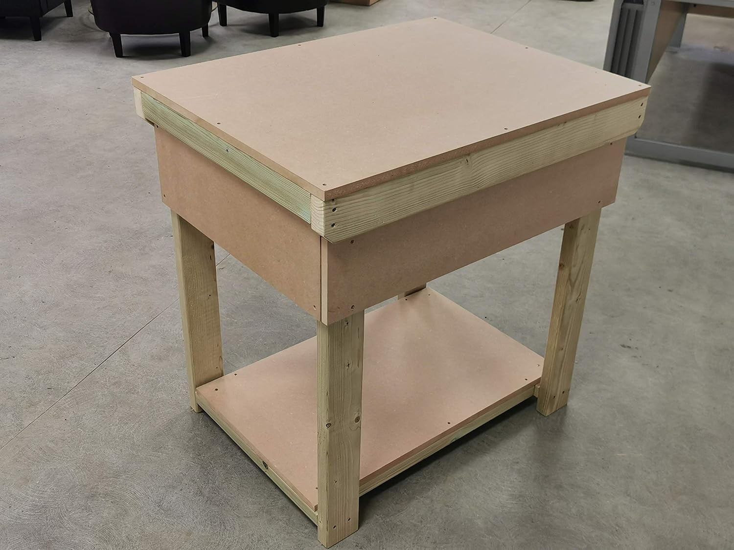 Heavy Duty Wooden Workbench 3ft 18mm MDF Top Drawer Garage Industrial Table