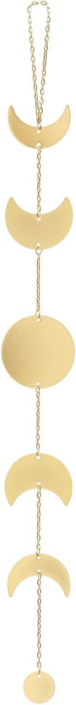 Moon Phase Wall Hanging Gold Boho Metal Decor 24.8"