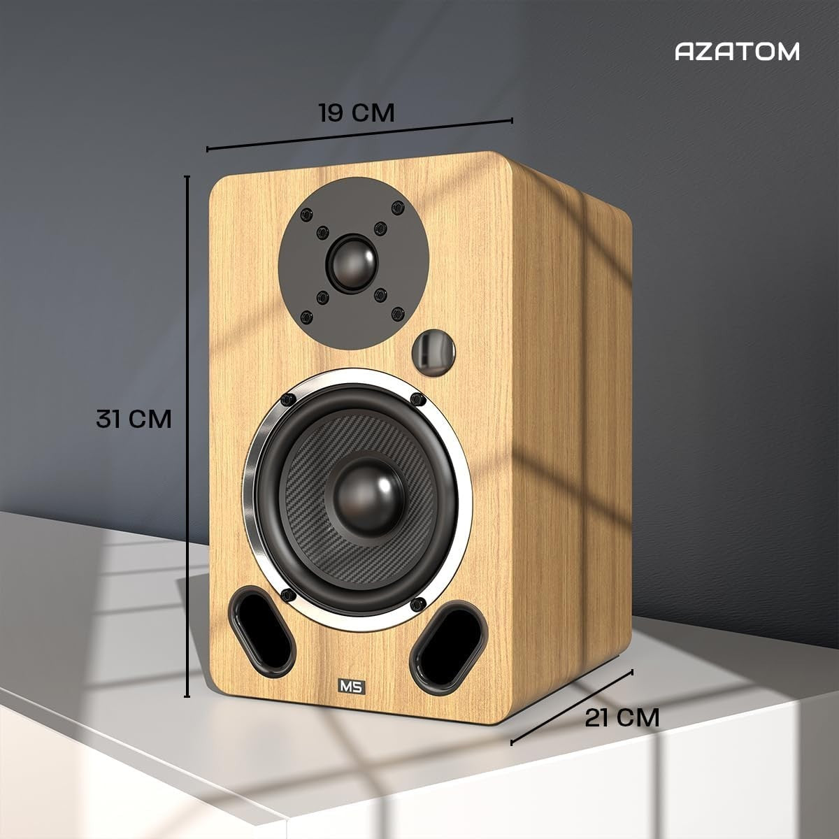 100W Bluetooth HDMI HiFi Bookshelf Speakers Carbon Fibre Drivers USB Optical