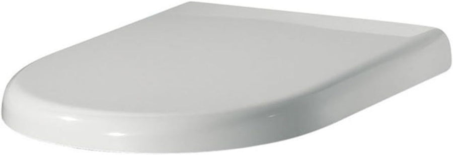Soft Close WC Toilet Seat White with Stainless Steel Hinges & Lid