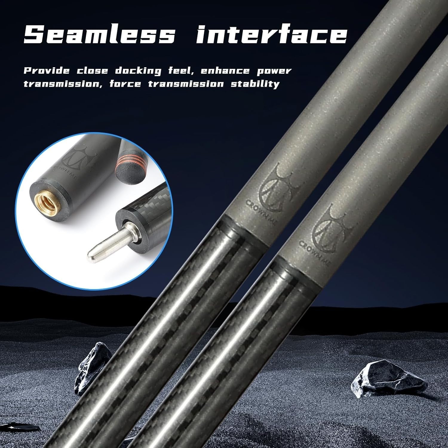 Carbon Fiber Pool Cue 20oz 58" Low Deflection Break Stick 13mm Tip Uni-Lock