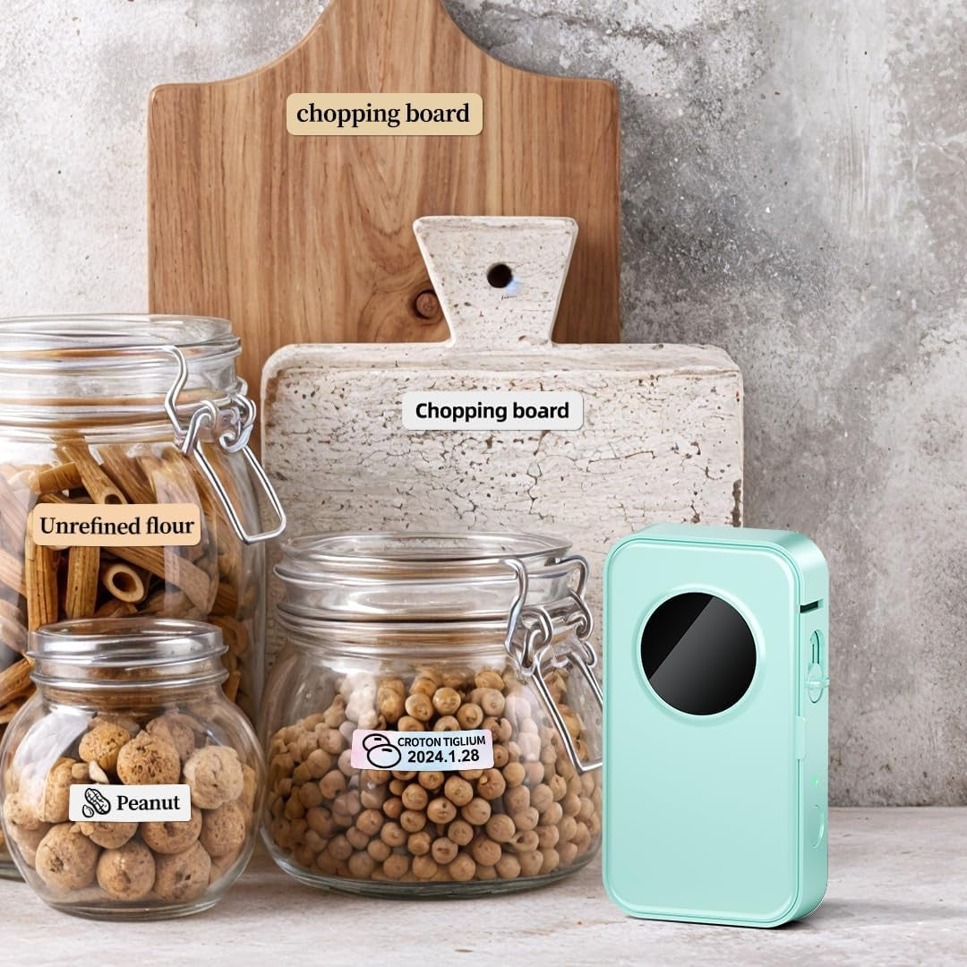 Mini Bluetooth Label Maker Portable Thermal Printer Cyan Green
