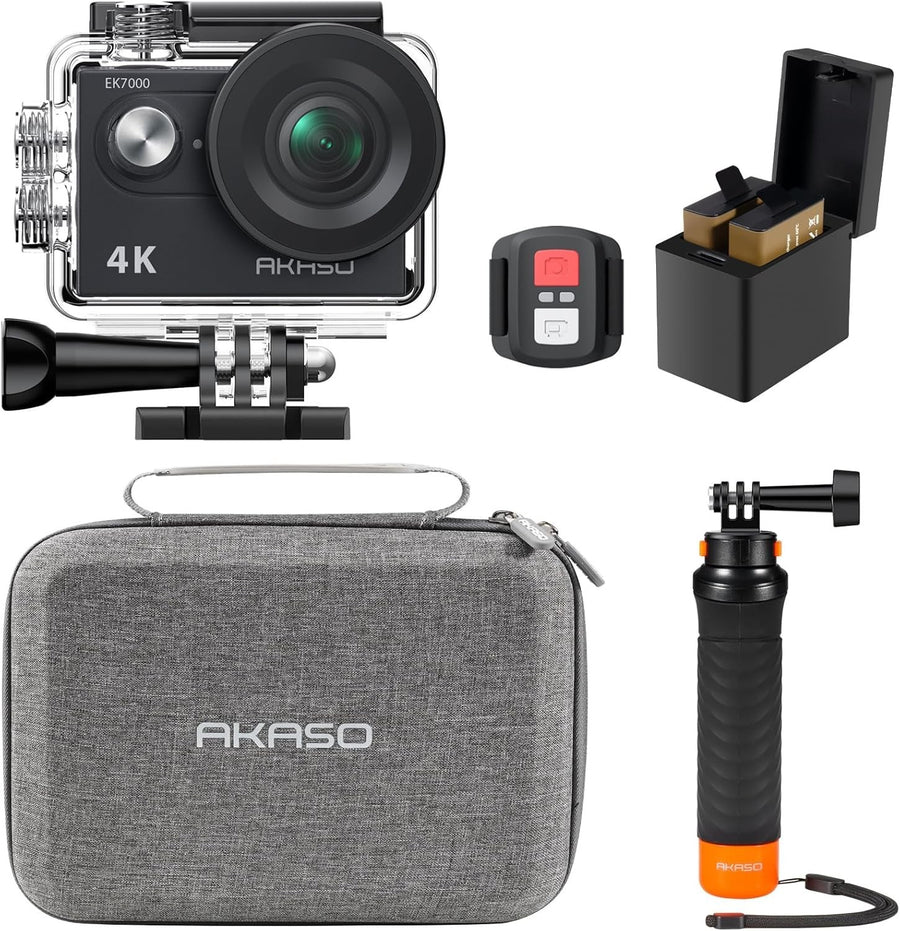 4K Action Camera Waterproof Sports Cam Bundle w/ Floating Grip Kit