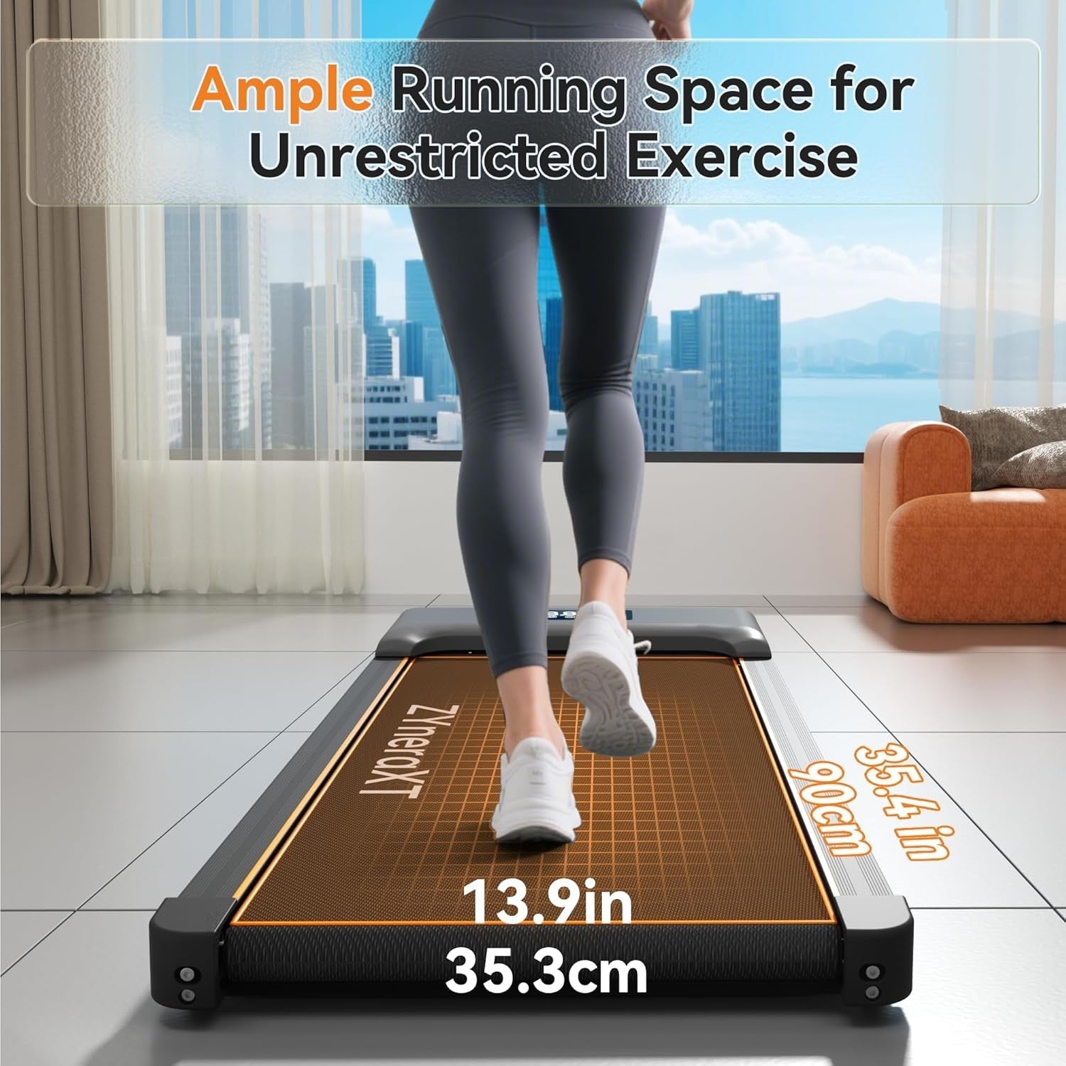 Foldable Walking Treadmill 2-in-1 2.0HP Motor Incline LED Display Home Gym