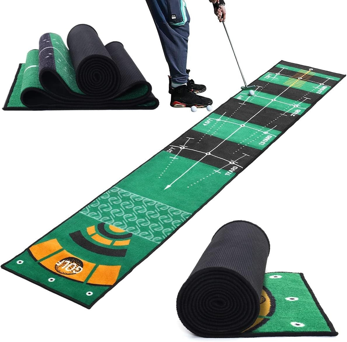 Indoor Golf Putting Mat Long Practice Green Non Slip Home Trainer