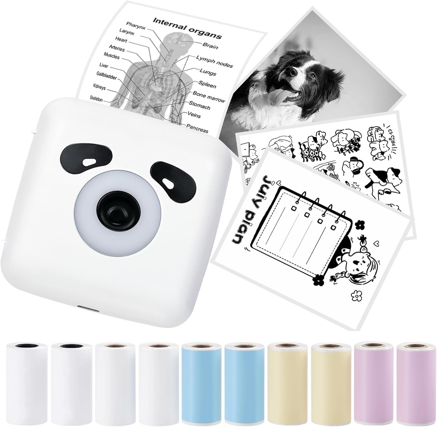 Mini Pocket Thermal Printer Bluetooth Portable Photo Maker White Black
