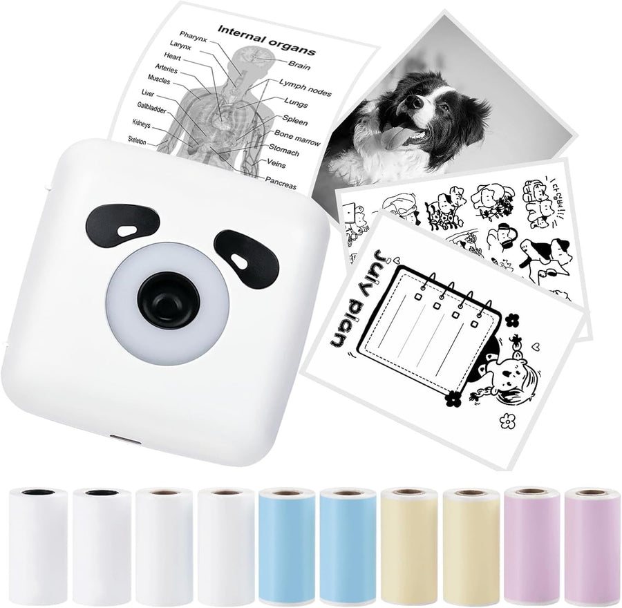 Mini Pocket Thermal Printer Bluetooth Portable Photo Maker White Black