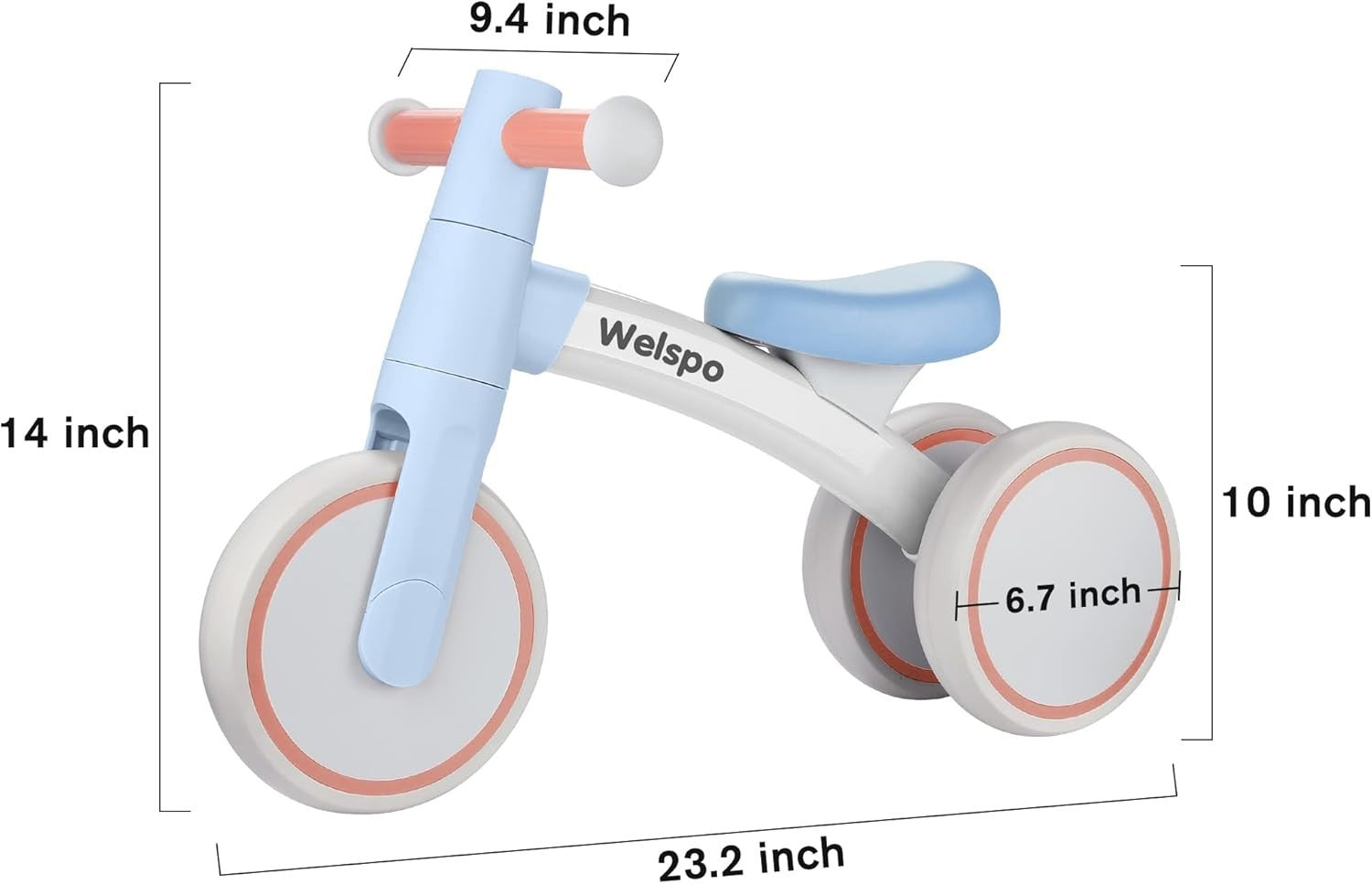 3 Wheel Baby Balance Bike Toddler First Bicycle No Pedal Age 12-24M