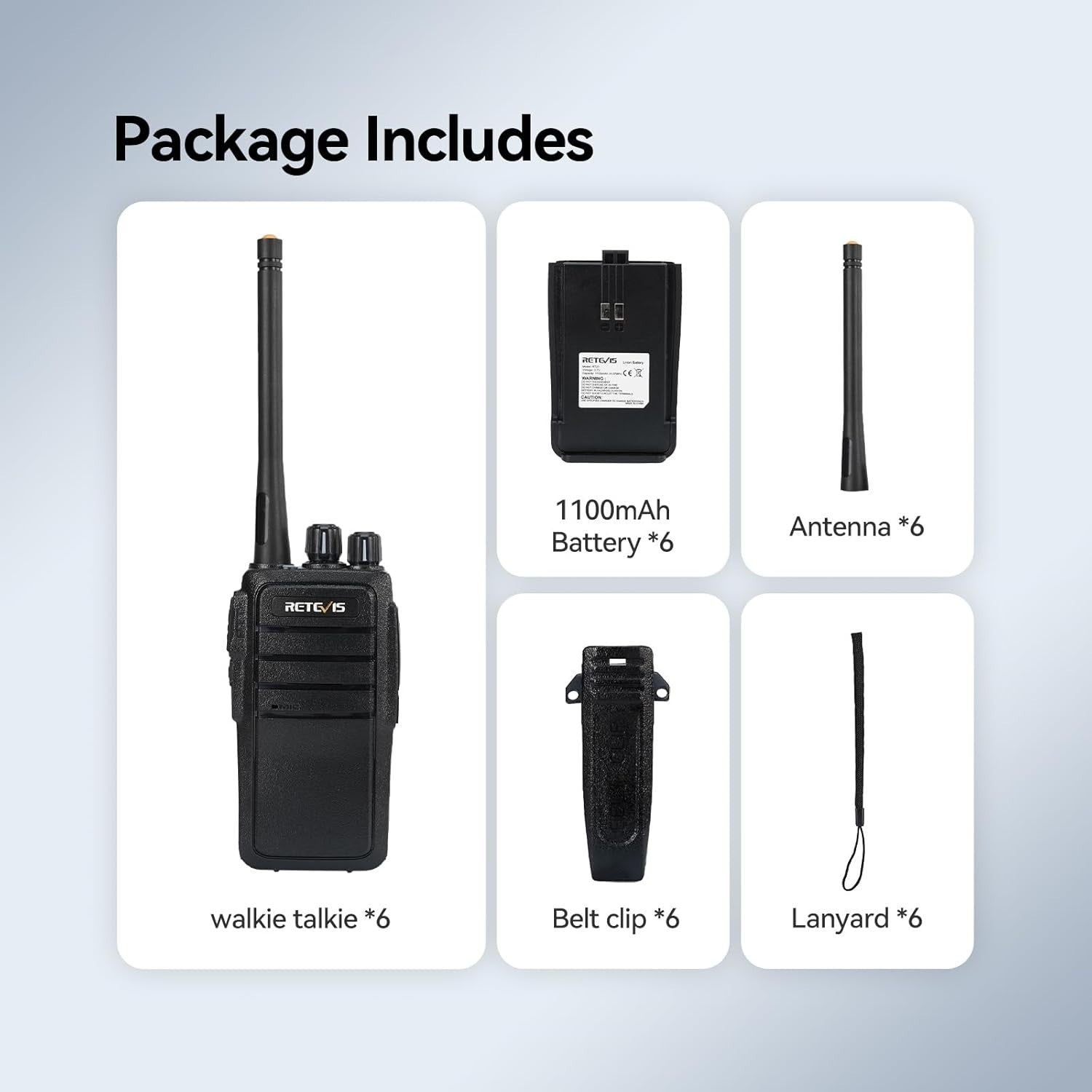 Long Range Rechargeable Walkie Talkies 16CH VOX 6 Way Charger 6 Pack