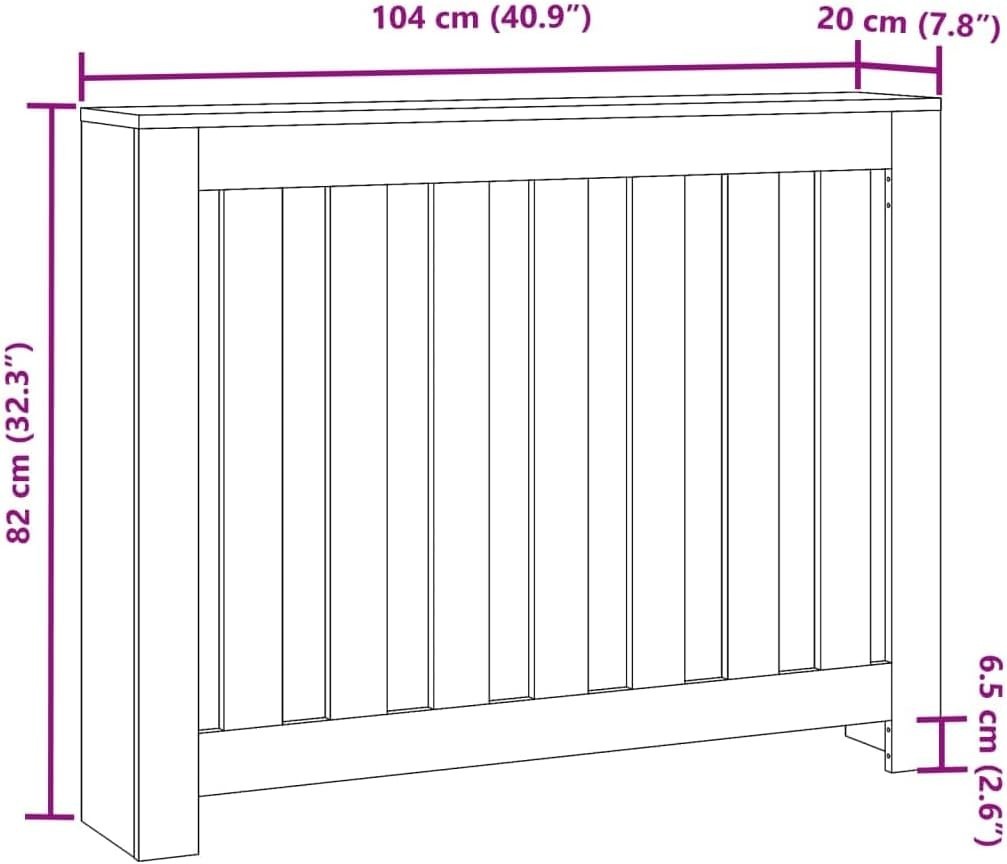 Artisan Oak Radiator Cover Cabinet | Modern Slatted MDF Heater Shelf