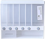 6 in 1 Wall Mounted Rice Dispenser 10KG Airtight Grain Storage Bin