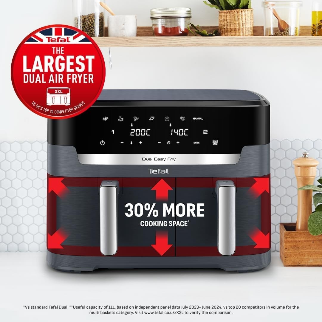 11L XXL Dual Zone Air Fryer Large Capacity Extra Crisp Bake Roast Dehydrate 7