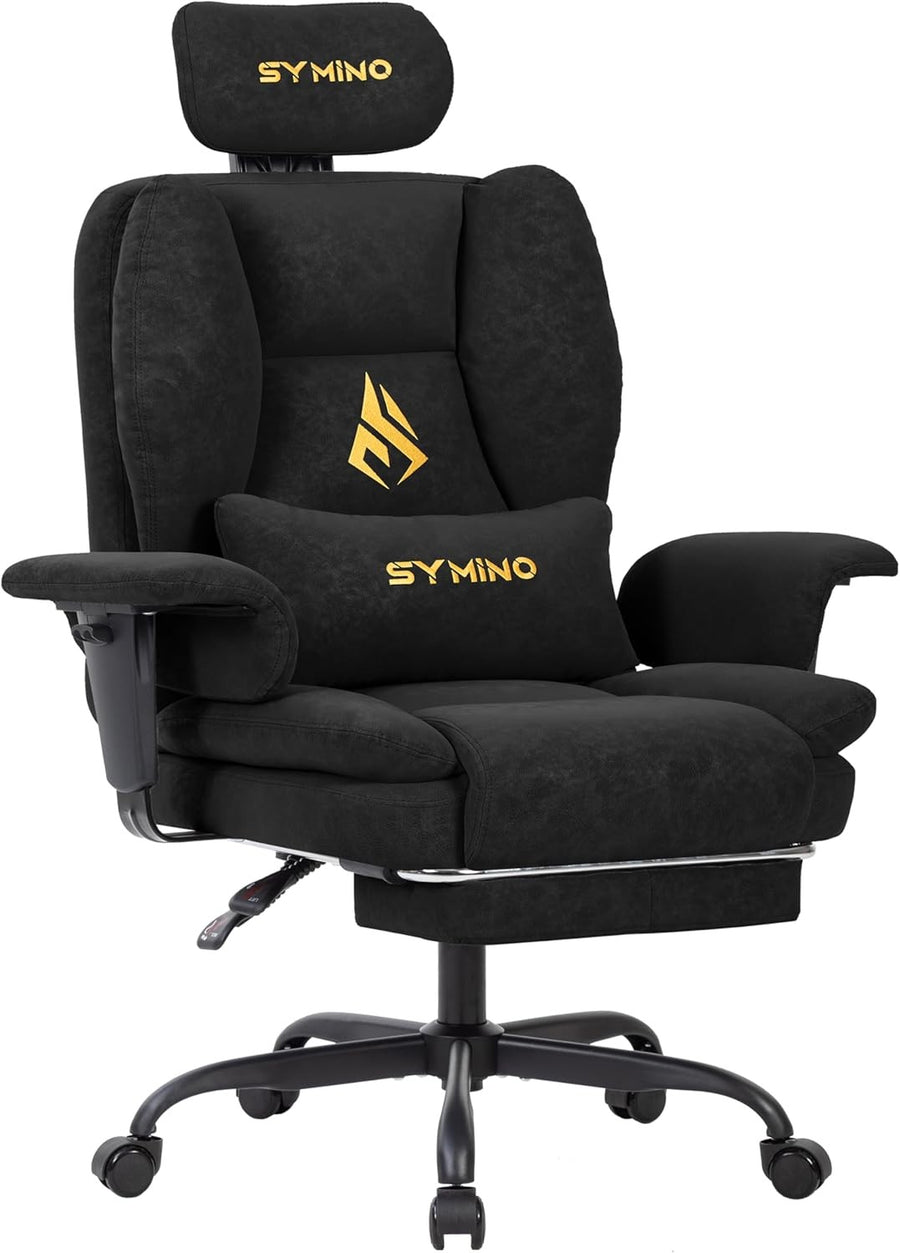 Ergonomic Gaming Chair w/ Footrest Pocket Spring PU Leather