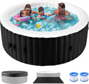 Inflatable Hot Tub Spa 120 Air Jets Heated 4 Person Round Garden