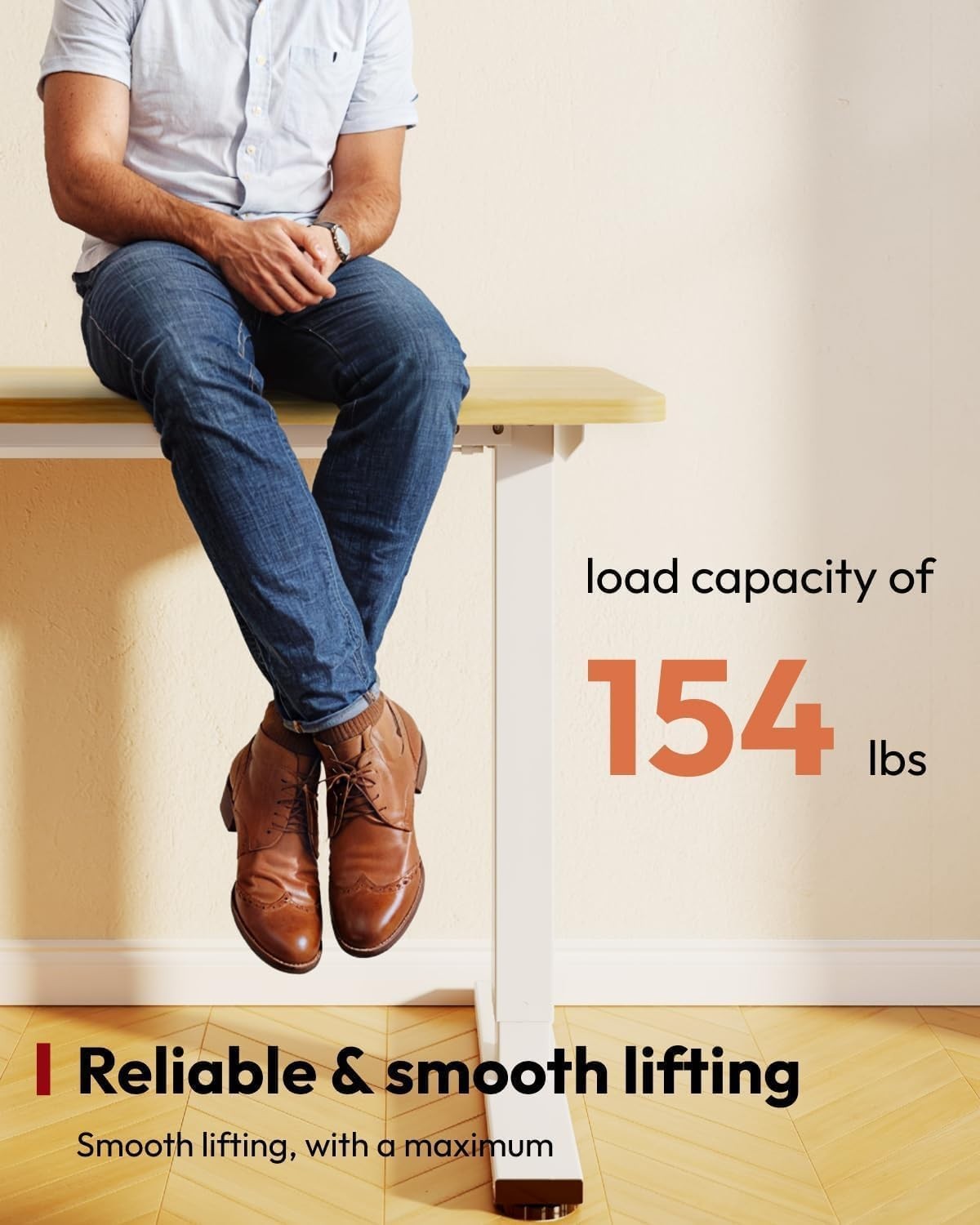 Electric Height Adjustable Standing Desk 140x80cm Ergonomic Sit Stand Table