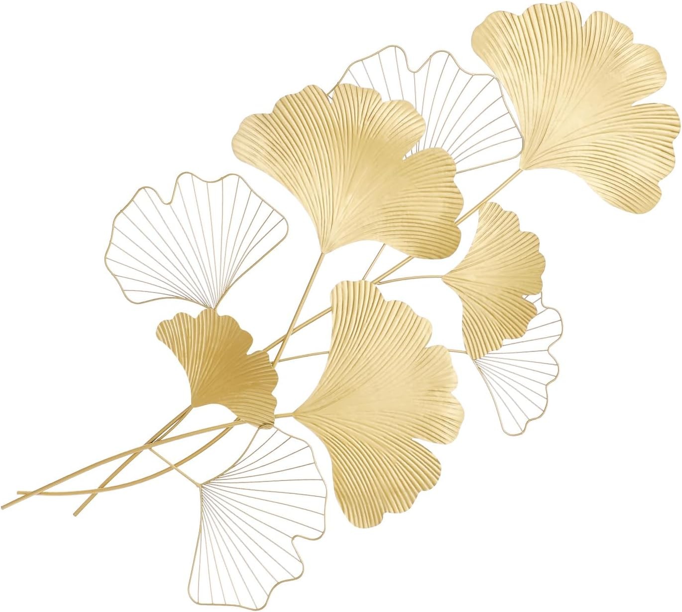 Gold Ginkgo Leaf Metal Wall Art Luxury Decor