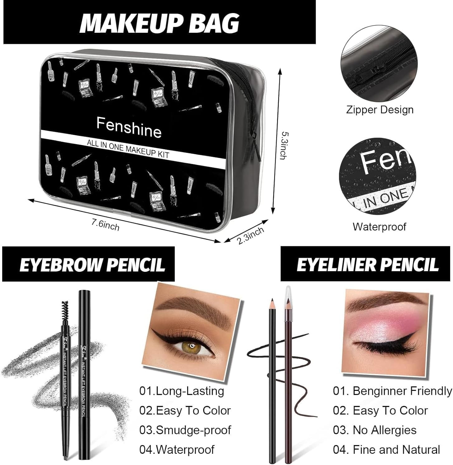 Professional All In One Makeup Kit 30pcs Palette Set with Bag