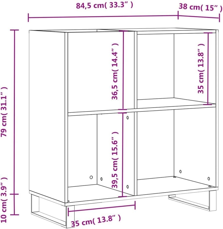 White Vinyl Record Cabinet with Storage – Modern LP Unit with Metal Legs