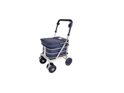 3-in-1 Shopping Trolley with Seat 25 Stone Capacity Swivel Wheels Navy