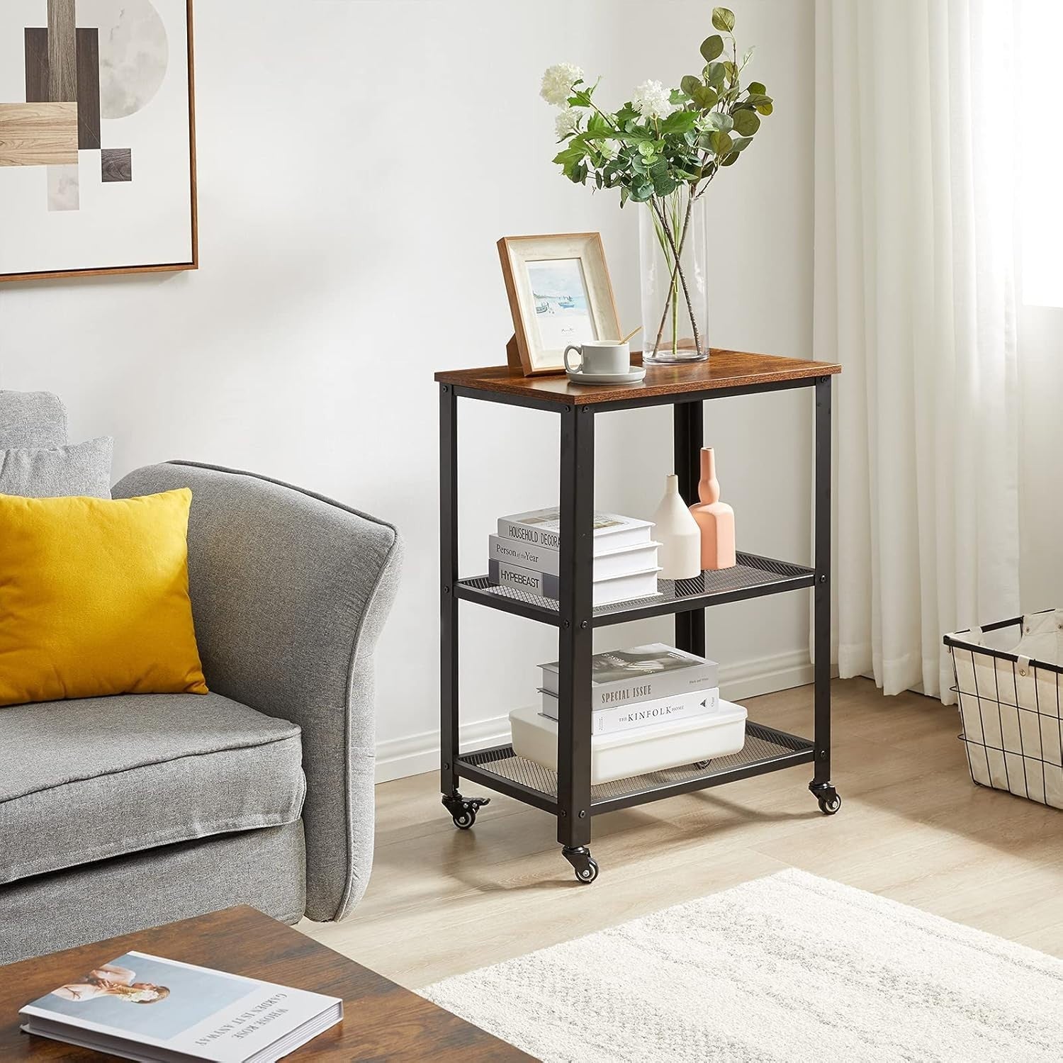 Industrial Serving Cart 3 Tier Rolling Utility Trolley