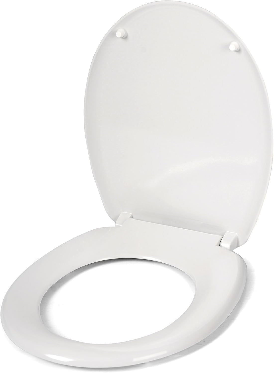 Premium Soft Close Toilet Seat O-Shape Duroplast Adjustable Hinges White 45x37cm