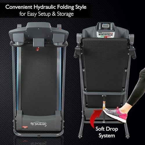 Folding Electric Treadmill 6 mph Home Cardio Fitness Bluetooth App