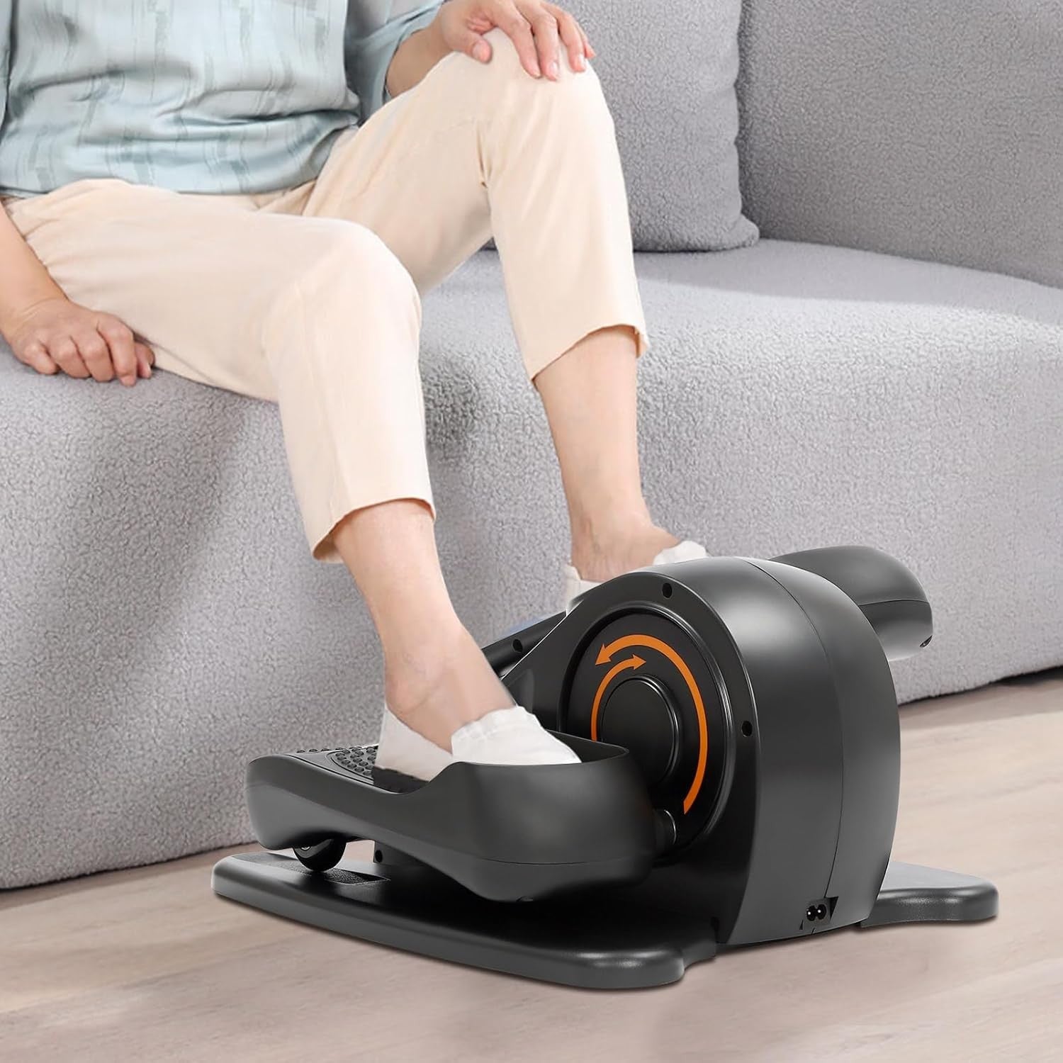 Under Desk Elliptical Trainer Quiet Electric Pedal Exerciser Remote LED