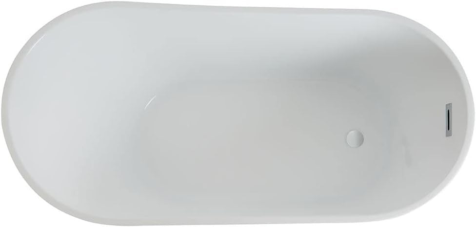 White Single Ended Freestanding Slipper Bath 1700x750mm White Overflow
