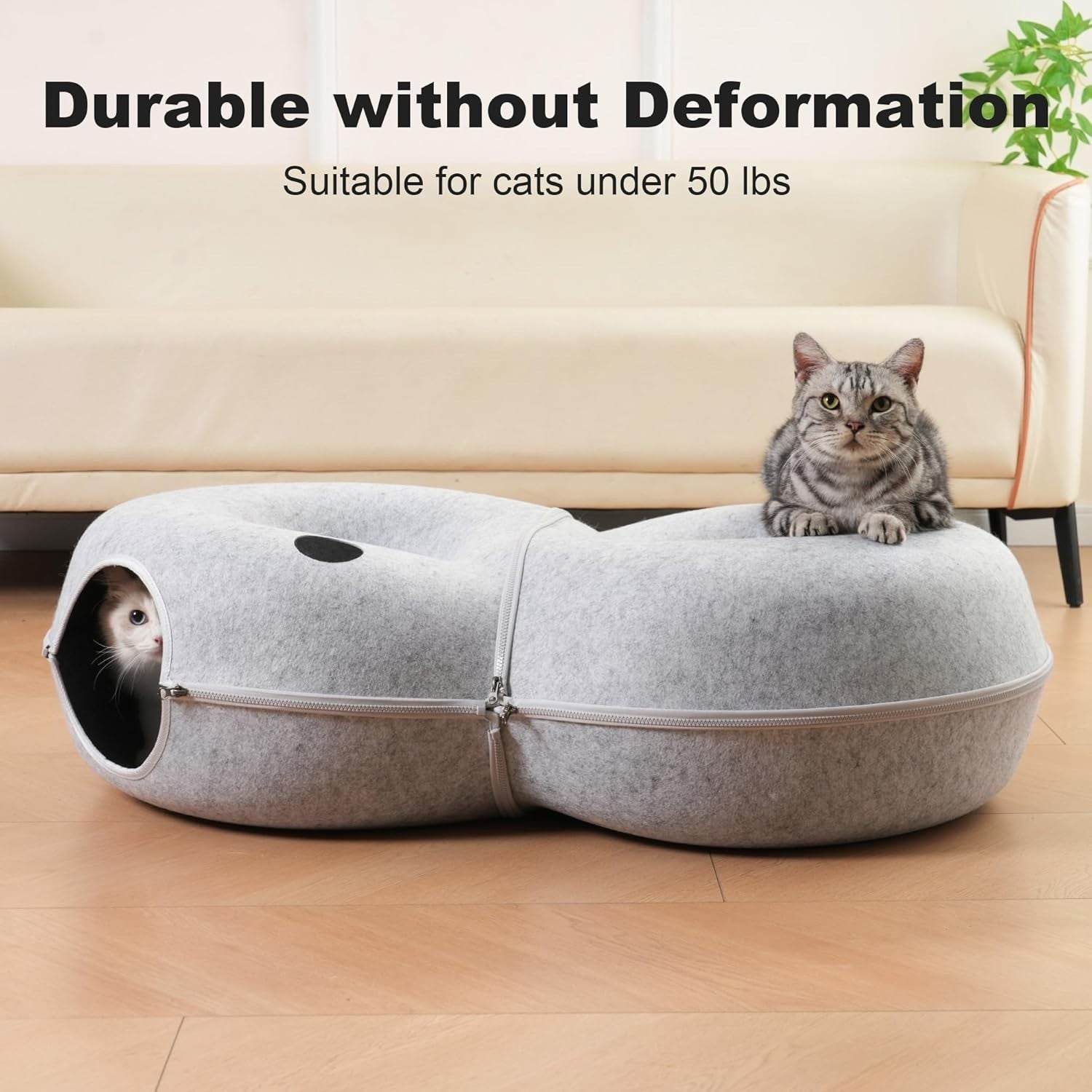 8 Shape Cat Tunnel Bed Large Peekaboo Donut Cave w 12 Toy Balls