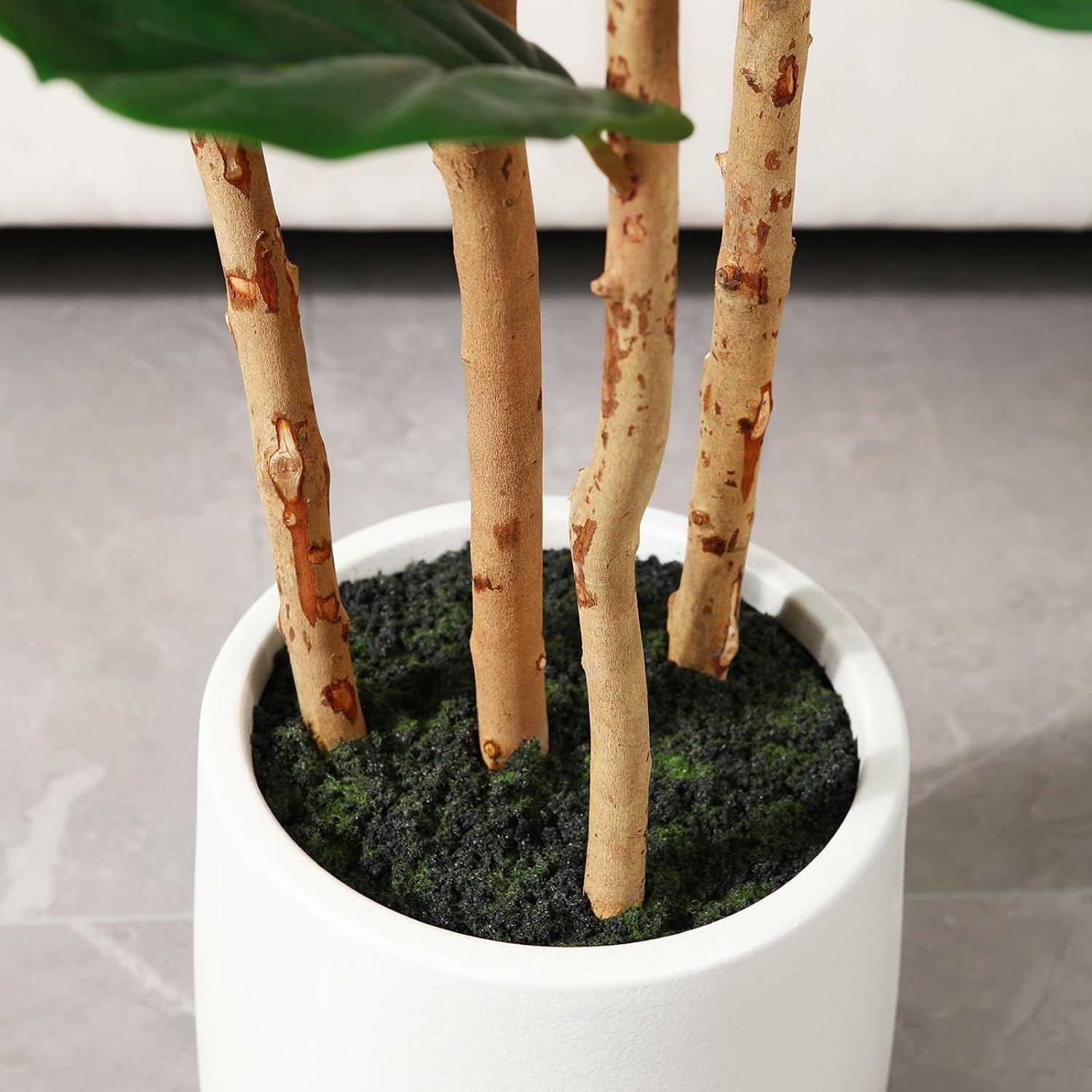 180cm Tall Artificial Fiddle Leaf Fig Tree in White Pot Faux Indoor Plant Decor