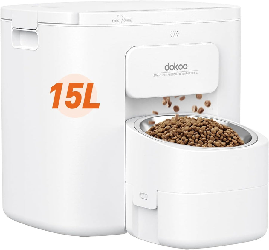 15L Automatic Dog Feeder Vacuum Sealed Food Dispenser 6 Meal Timer