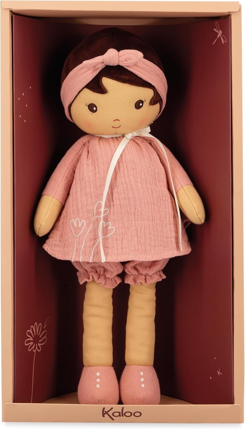 40cm Soft Fabric Rag Doll Muslin Dress Personalised Ribbon Newborn Baby Gift