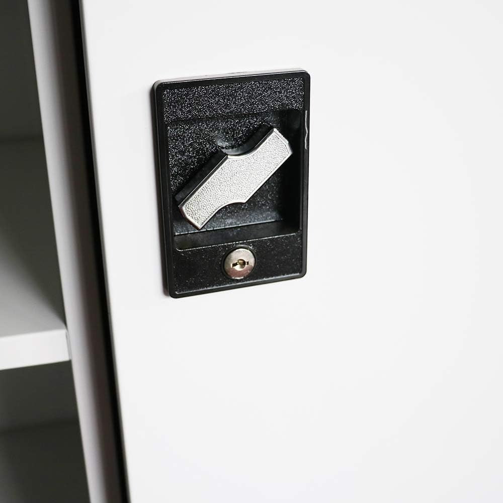 Metal Storage Cabinet with Lock, Adjustable Shelves, Garage Office Cupboard