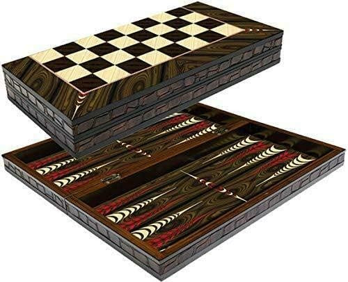 20” Large Wooden Backgammon Set Foldable Heavy Board Classic Family Game
