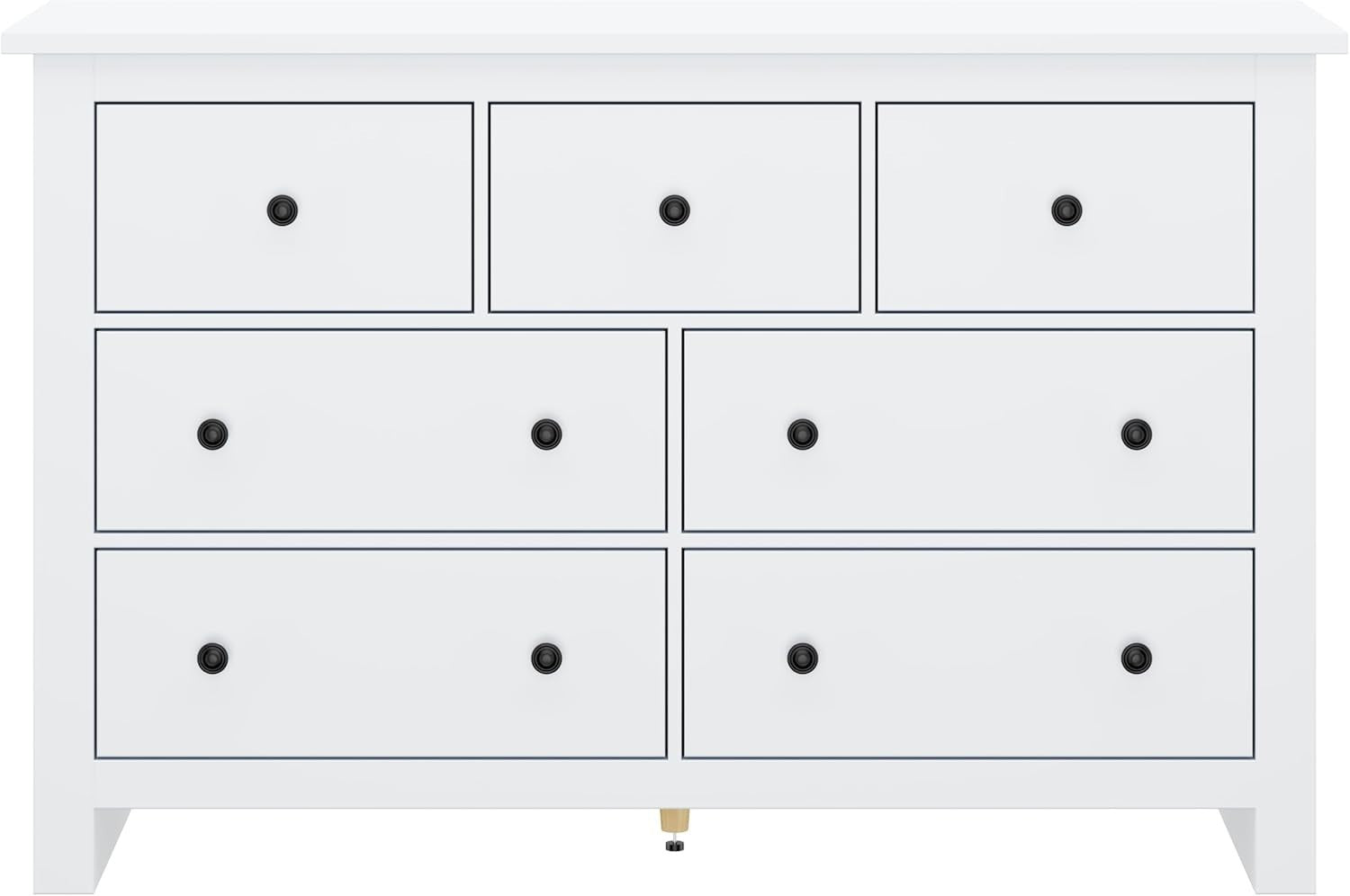 White 7 Drawer Sideboard Storage Cabinet - Spacious, Modern, Kitchen & Hallway