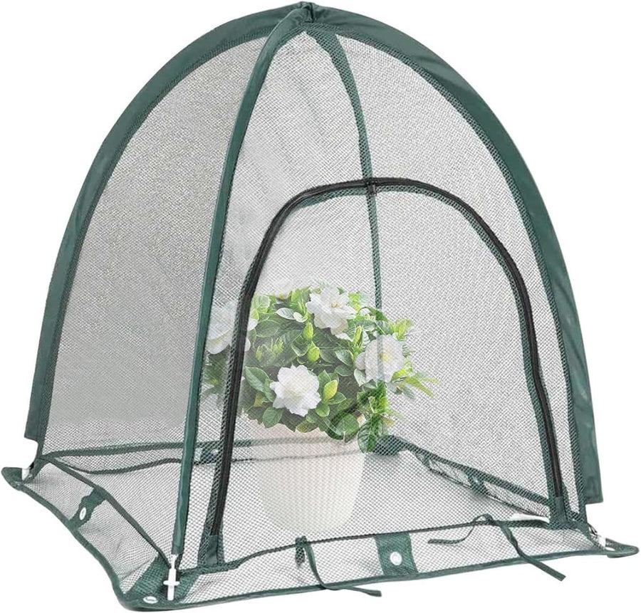 Small Pop-Up Mesh Greenhouse Tent 43x43x41cm Frost Protector for Plants