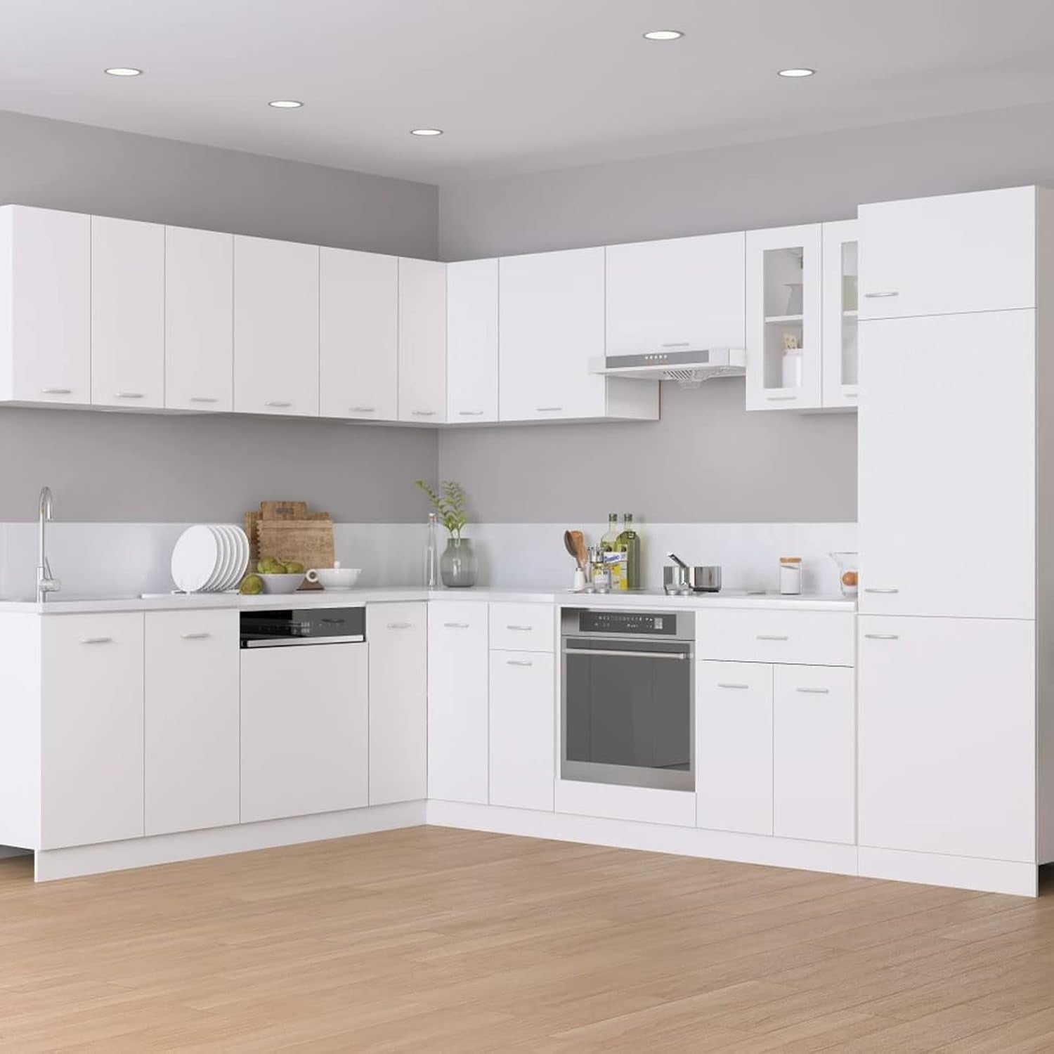Space-Saving Wall Cabinet with Lockable Door & Shelf, White Storage