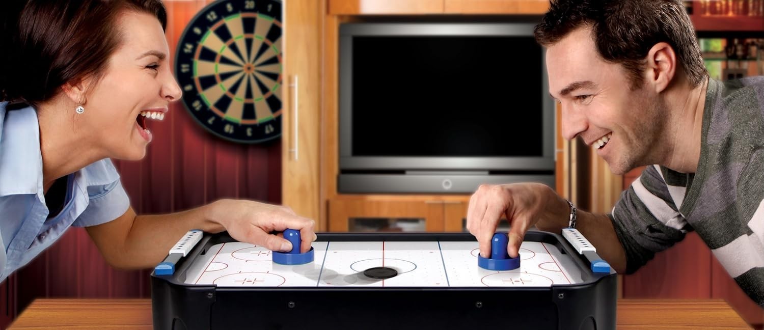 Portable Air Hockey Table Executive Style Battery Powered Indoor Game