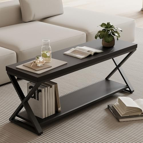 Black Oak 120cm Modern Entryway Bench with Open Storage Shelves
