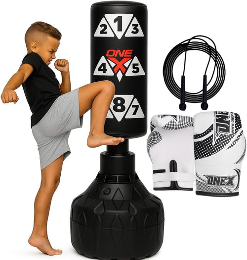 Junior Boxing Punch Bag 3.5FT Freestanding Kids Gloves Indoor Outdoor