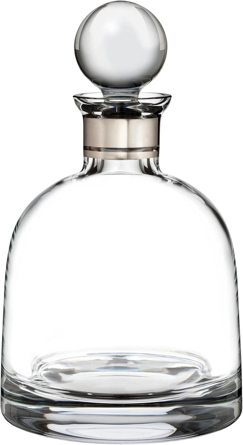 Luxury 0.8L Crystal Whisky Decanter Platinum Band Handcrafted Gift-Boxed