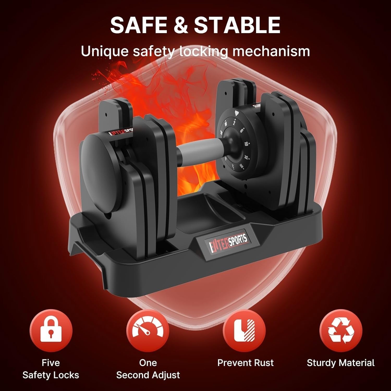 18kg Adjustable Dumbbell Pair 5-in-1 One-Hand Dial Space Saving