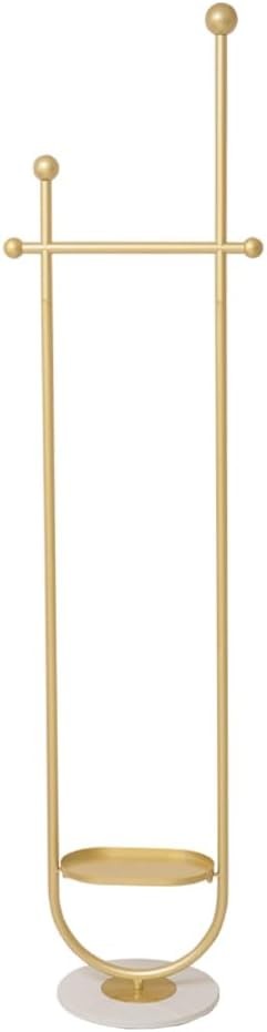 Luxury Gold U-Shaped Marble Coat Rack Stand Metal Clothes Organizer for Bedroom