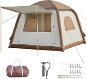 4 Person Inflatable Camping Tent Waterproof Air Pump Easy Setup