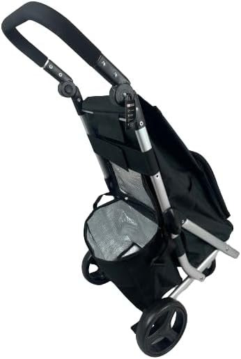 Hampton & Stewart 4-Wheel Shopping Trolley 20kg Large Foldable Cart Black