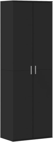 Black Tall Storage Cabinet Modern 60x35x180cm – Slim Shelving Unit
