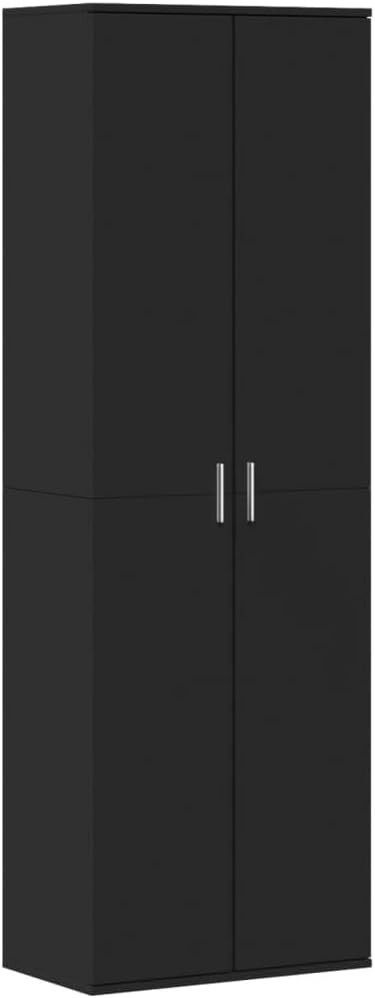 Black Tall Storage Cabinet Modern 60x35x180cm – Slim Shelving Unit