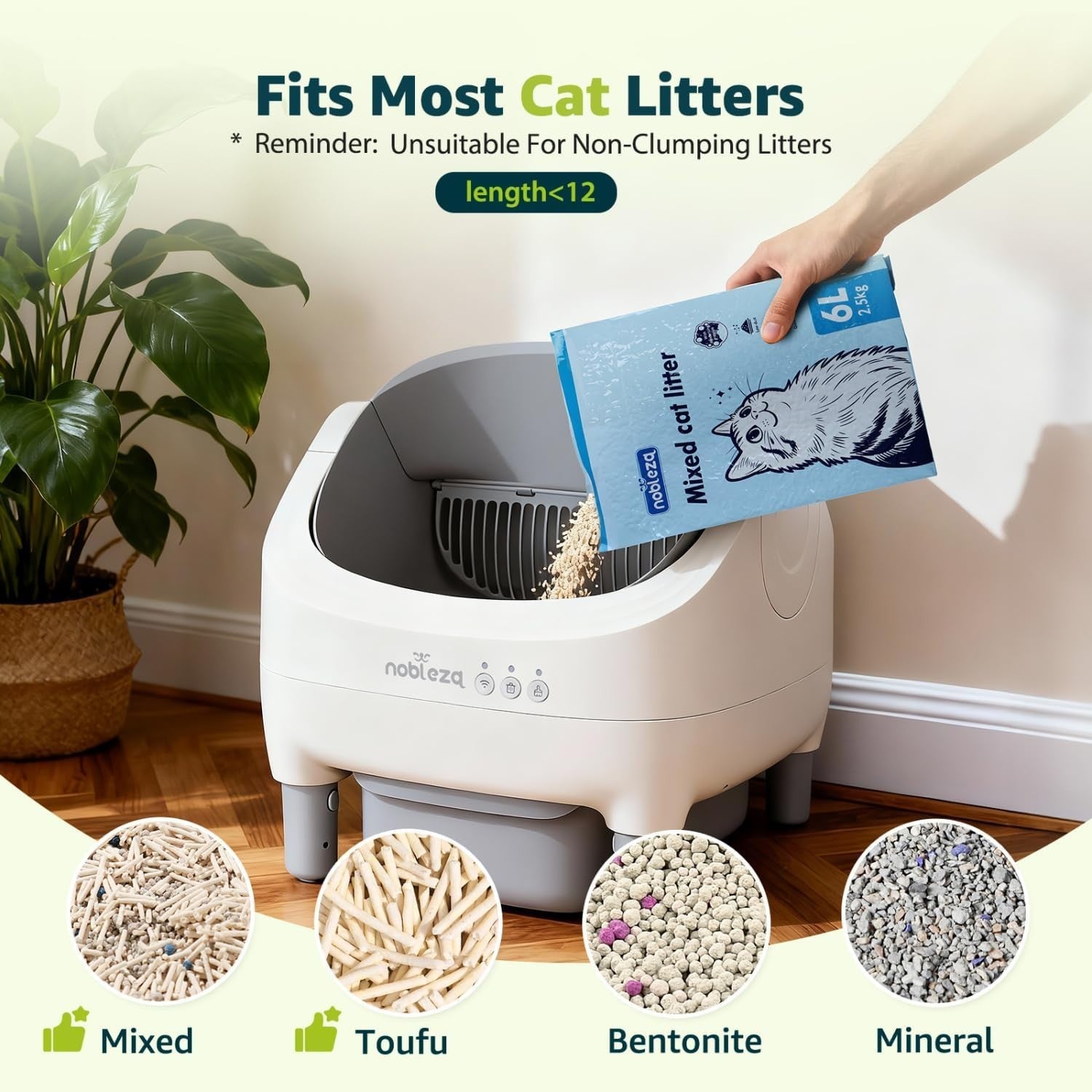Self Cleaning Cat Litter Box App Control 76L Auto Odor Control Tray